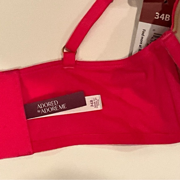 Adored by Adore Me Morgan Natural Lift Lace Push up Bra Hot Pink 34B - Picture 11 of 11